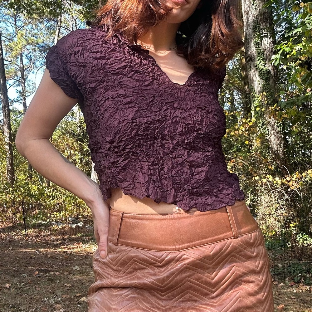 Issey Miyake Eggplant Purple Asymmetrical Shirt